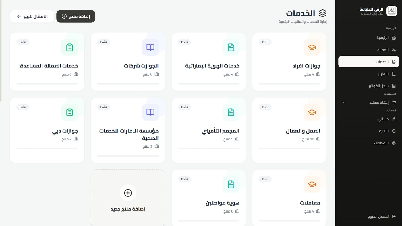 Services catalog by category
